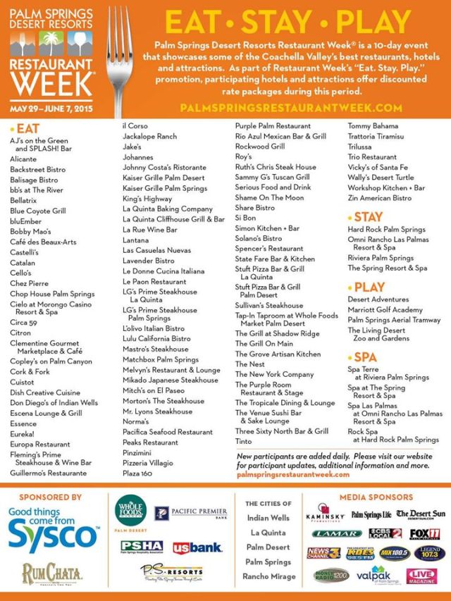 Palm Springs Restaurant Week